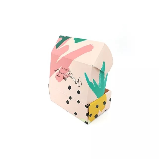 La caja de empaquetado de papel impresa de cartón corrugado Kraft personalizó las cajas del franqueo